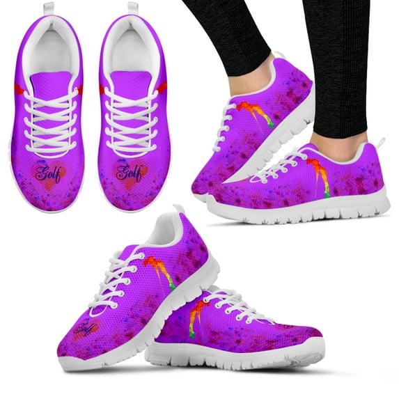 Star-colored Golf Sneakers Comfortable Lace-up Golf Enthusiasts Need Custom Shoes Hobby Shoes ECG Printed Shoes