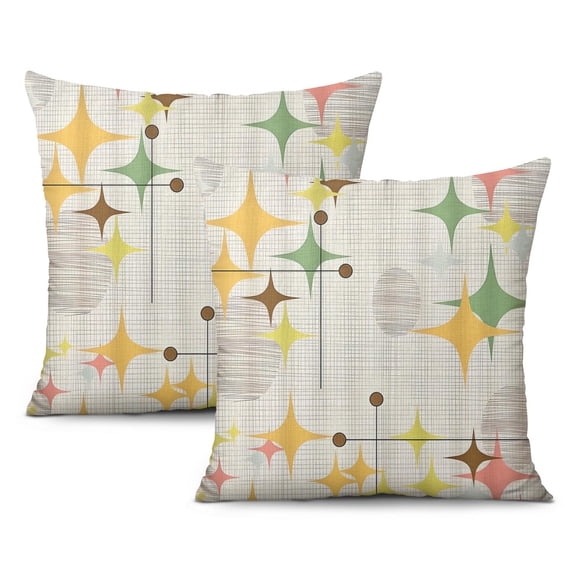 Star coloured abstract linen throw Pillow covers set of 2,18"x18"