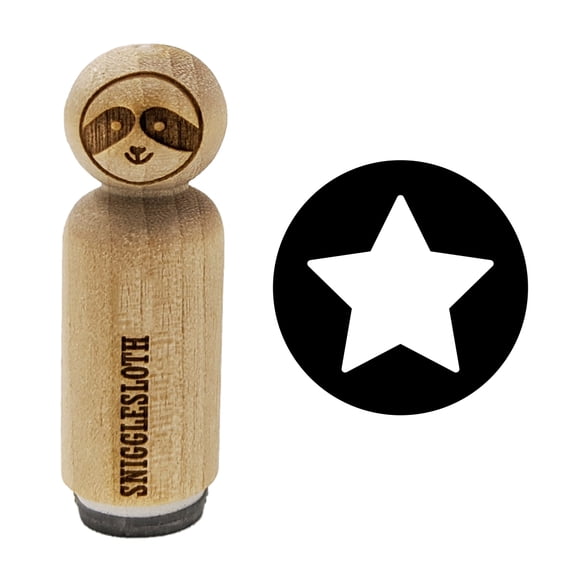 Star in Circle Rubber Stamp for Scrapbooking Crafting Stamping - Mini 1/2 Inch