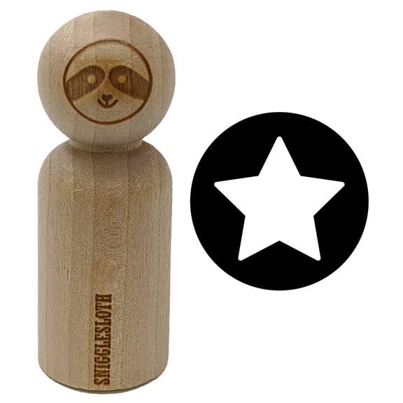 Star in Circle Rubber Stamp for Scrapbooking Crafting Stamping - Small 3/4 Inch
