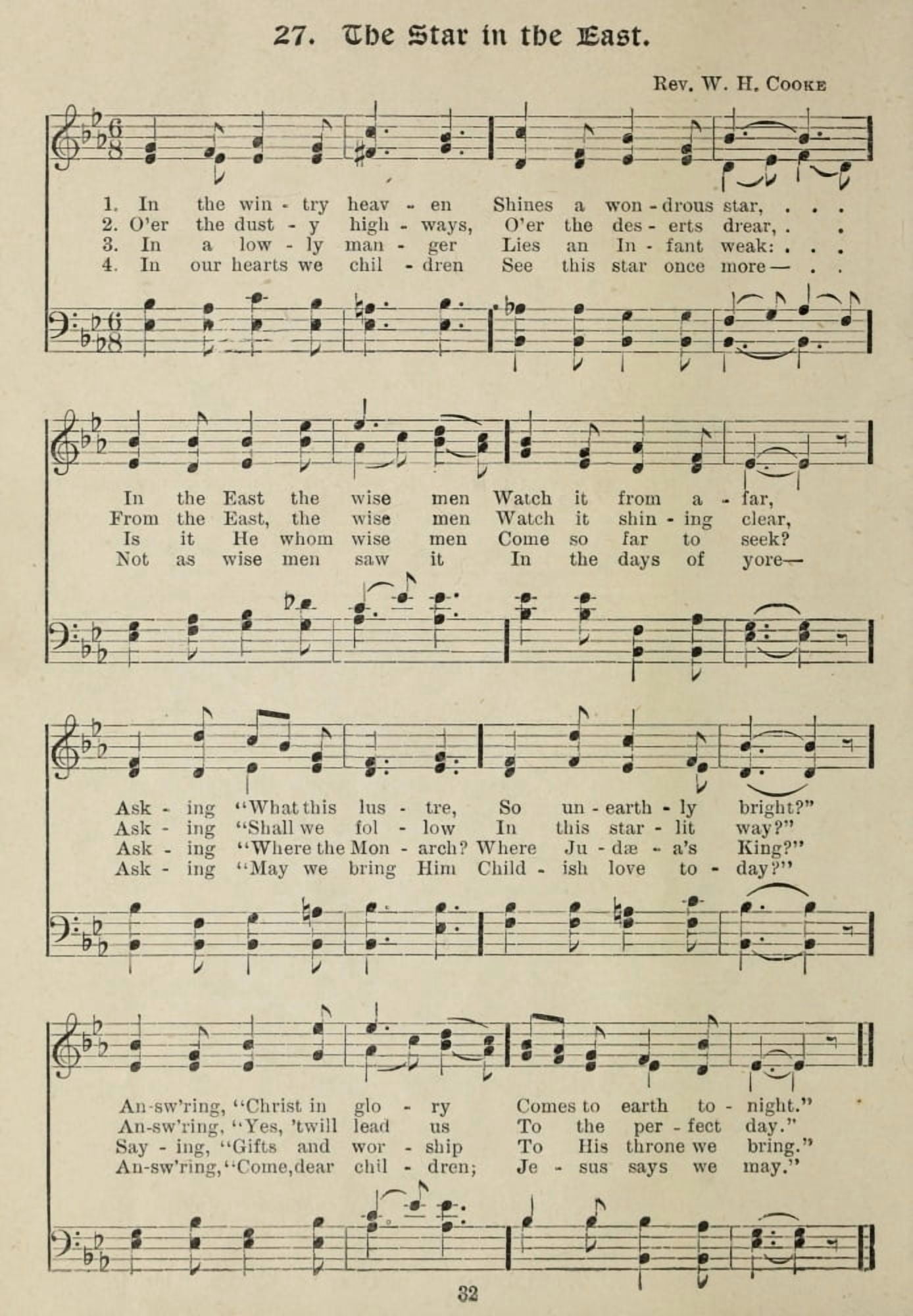 Star in the East Gems of Christmas Songs 1910 Canvas Art - (24 x 36)