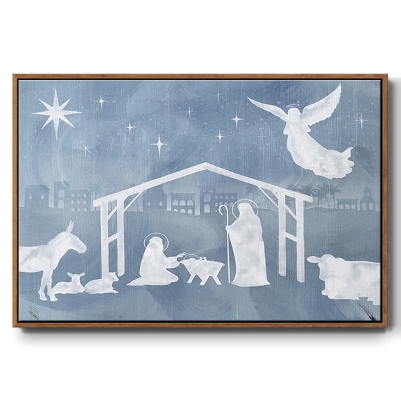 Star of Bethlehem Collection A - Framed Gallery Wrapped Holiday Canvas - 17 x 25 - Rosewood Frame