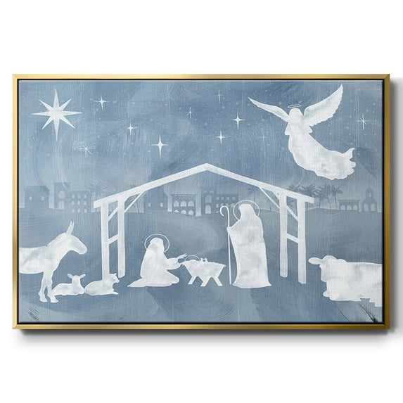 Star of Bethlehem Collection A - Framed Gallery Wrapped Holiday Canvas - 27 x 41 - Gold Frame