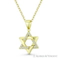 thumbnail image 1 of Star of David Cubic Zirconia CZ Crystal Accent Pendant & Chain Necklace in .925 Sterling Silver w/ 14k Yellow Gold, 1 of 1