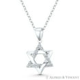 thumbnail image 1 of Star of David Cubic Zirconia CZ Crystal Accent Pendant in .925 Sterling Silver w/ Rhodium, 1 of 1