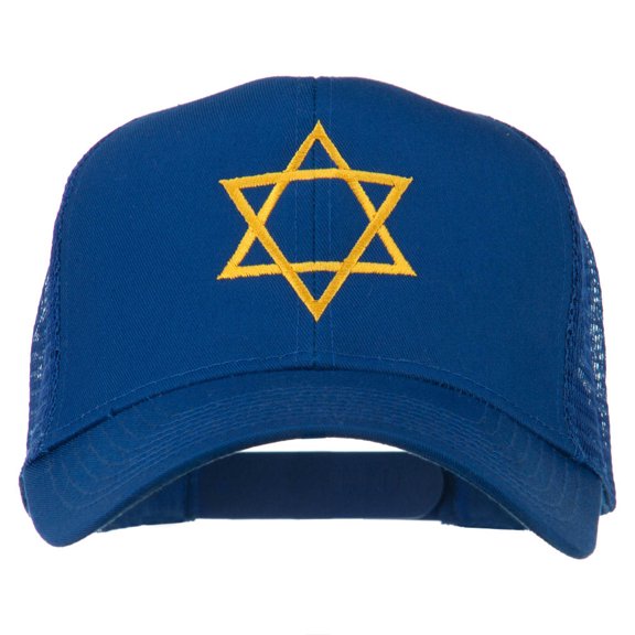 Star of David Embroidered Mesh Back Cap - Royal OSFM