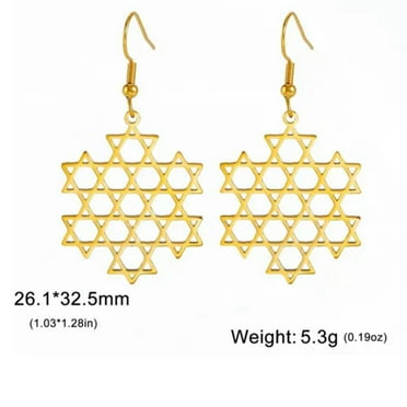 Star of David Hexagram Earring Stainless Steel Jewish Drop Earrings Jewelry