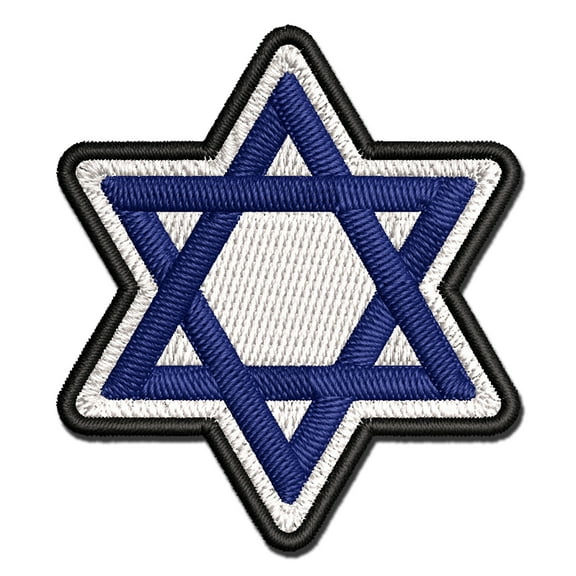 Star of David Jewish Applique Multi-Color Embroidered Hook & Loop Patch - 3 Inch Medium