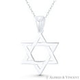 thumbnail image 1 of Star of David / Jewish Magen Charm 36x25mm (1.4x1in) Pendant & Chain Necklace in .925 Sterling Silver, 1 of 1