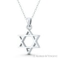 thumbnail image 1 of Star of David / Jewish Magen Charm 3D Pendant & Chain Necklace in Oxidized .925 Sterling Silver, 1 of 1