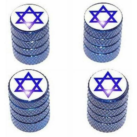 Star of David Jewish Tire Rim Wheel Aluminum Valve Stem Caps, Multiple Colors