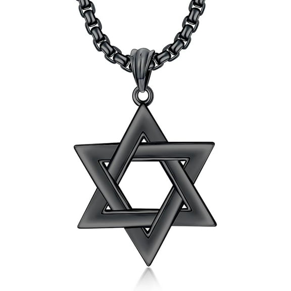 Star of David Necklace Sterling Silver Jewish Necklace for Men