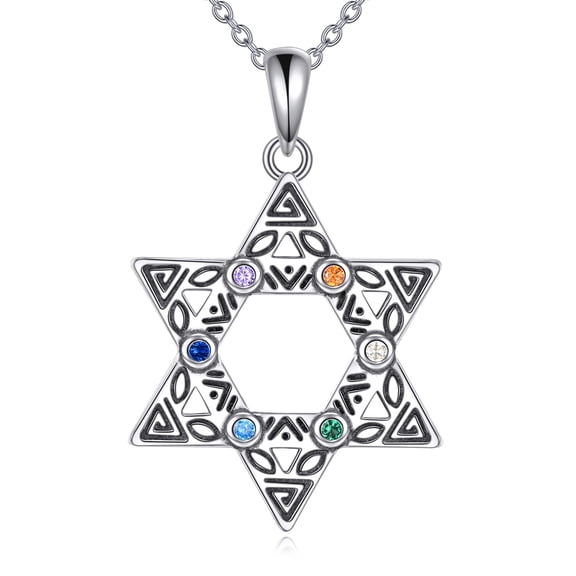 Star of David Necklace for Women Hanukkah Gifts 925 Sterling Silver Geometric Pendant Jewelry for Women