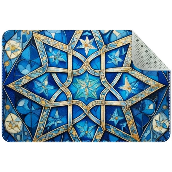 Star of David Pattern Entryway Rug, 2x3 Area Rug Indoor Door Mat Non-slip Washable Floor Carpet Rug for Bedroom Office Dining Room Bathroom