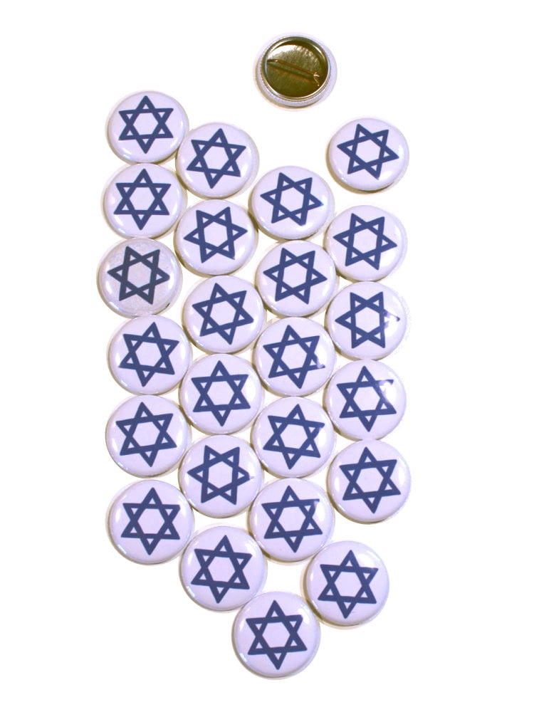 Star of David Pinback Buttons - 1 Inch Round - 25 Pack - Walmart.com