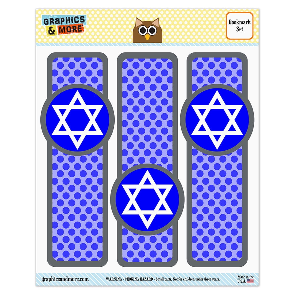 Star of David Shield Jewish Glossy Laminated Bookmarks - Set of 3 ...
