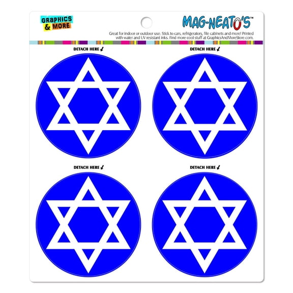 Star of David Shield Jewish MAG-NEATO'S(TM) Car/Refrigerator Magnet Set