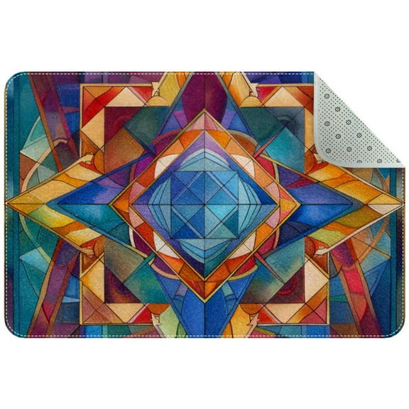 Star of David Small Area Rug, Non-Slip Door Mat Indoor Floor Mat, Washable Kitchen Rug Entrance Door Mat for Bedroom Living Room