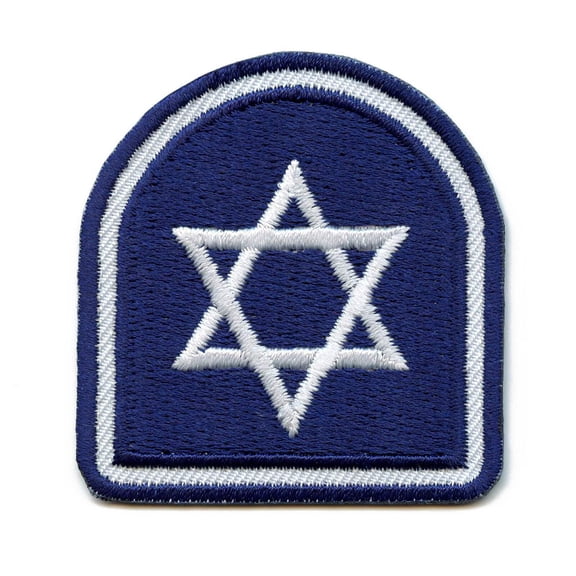 Star of David Tombstone Blue Sign Logo Embroidered Iron On Patch