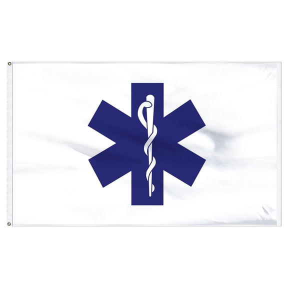 Star of Life Flag 3ft x 5ft Nylon