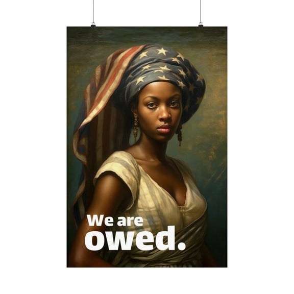 "Star of Resilience: A Patriotic Portrait" - Premium Matte Vertical Poster