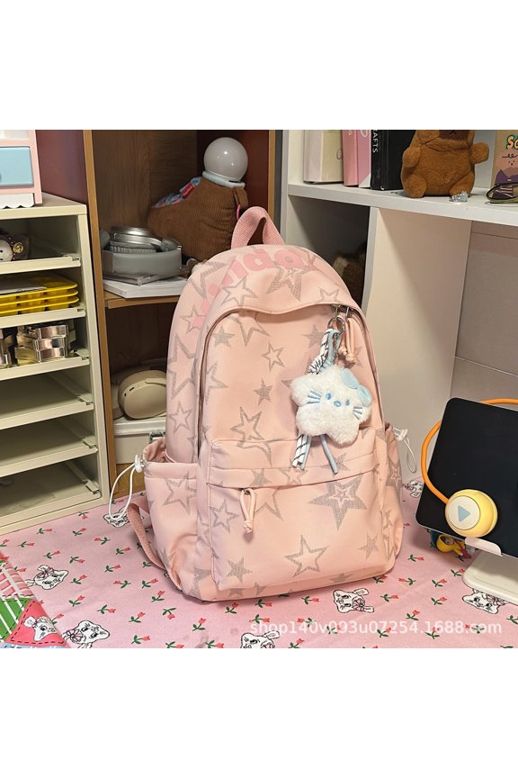 Star-printed large-capacity commuter backpack