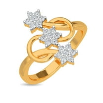 Star shape Moissanite diamond Ring 10k Yellow gold plated promise gift ring