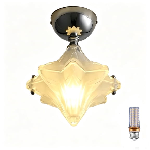 Elinkume Star-Shaped Ceiling Light with 3-Level Dimming, Suitable for Bedrooms and Living Rooms, 7 *4.3 *9.8 Inches