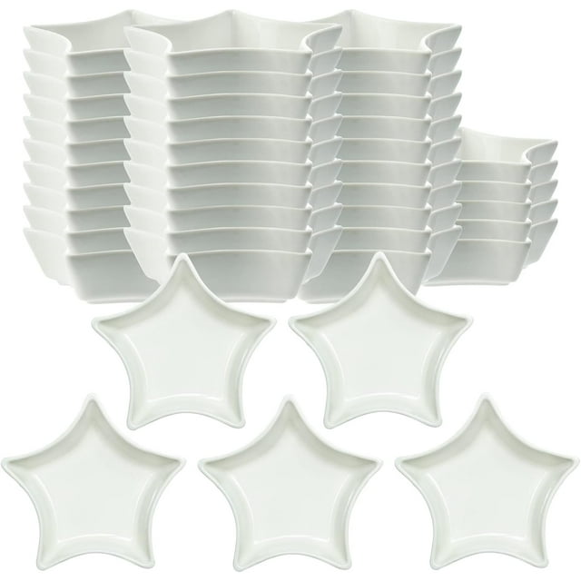 Star-shaped Multipurpose Ceramic Sauce Dish Seasoning Dishes Sushi Dipping Bowl Appetizer Plates Serving Dish Saucers Bowl(Set of 40)