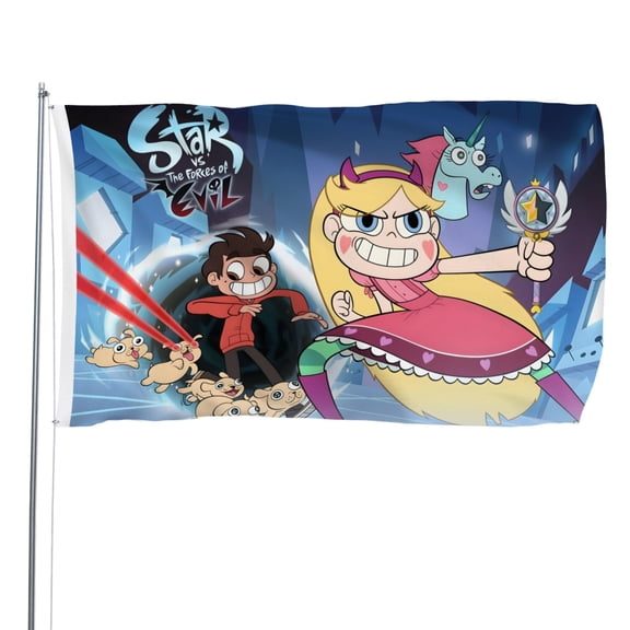 Star vs.the Forces of Evil-themed Printed Flag Perfect gift for fans, friends, and family members, and suitable for indoor and outdoor activities, party decorations.48"x71" (120cm180cm)