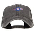thumbnail image 1 of Star with Ribbon Embroidered Washed Cap - Black OSFM, 1 of 5