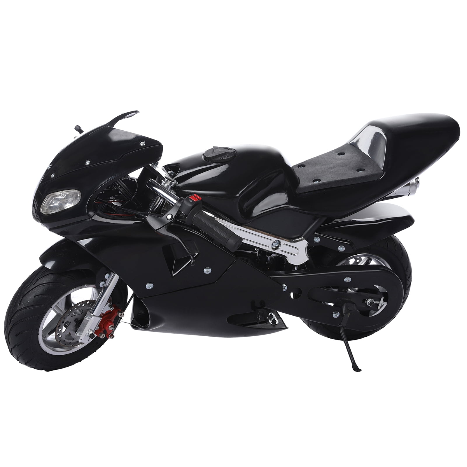 StarBay 2-Stroke Children Gas Motorcycle 49cc Dirt Bikes Rubber Handlebar Mini Moto 12 Years Old Kids Pocket, Single Padded Seat