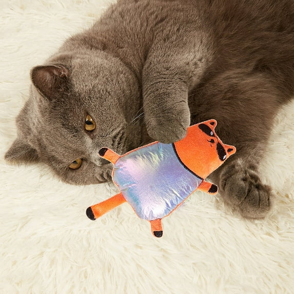 StarBay Cat Interactive Toy, Built-in Voice Cleaning Super Soft Squeaky Toy in Creative Fish-Shaped Design