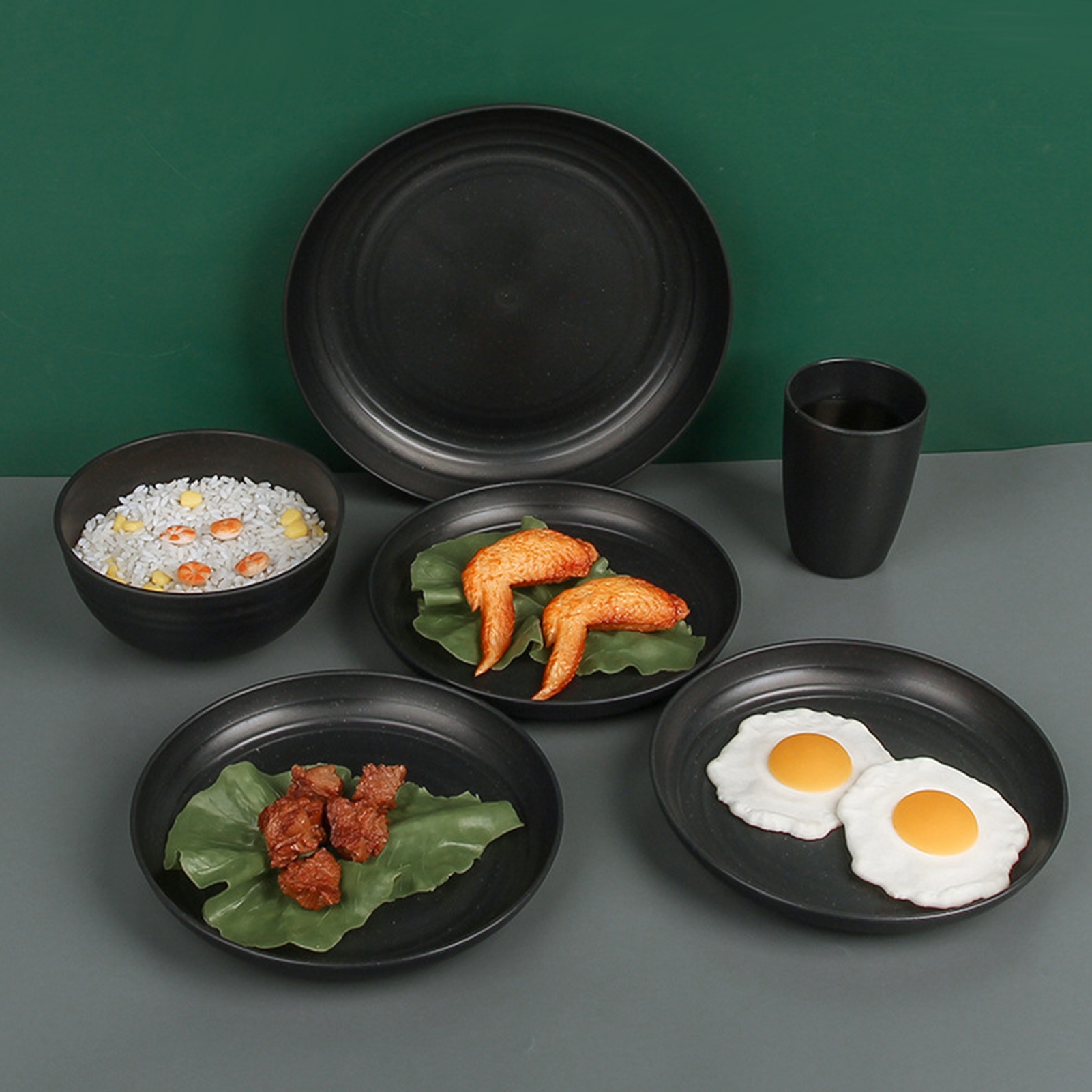 StarBay Foodgrade Plastic Dinnerware 32Piece Plastic Tableware Set, Nonbreakable Dishware for