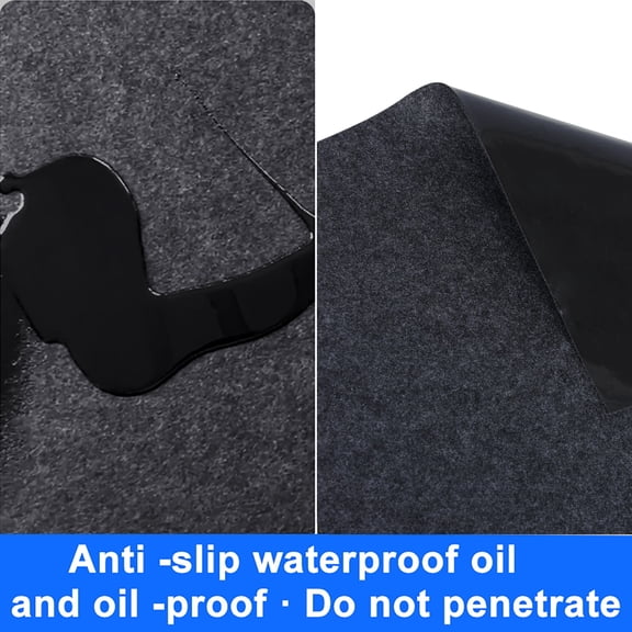 StarBay Garage Flooring Roll Garage Floor Mats For Under Car Dark Grey Garage Flooring Rug Absorbent Oil Garage Parking Mat, Back Checked Style, Non-slip Felt, Cuttable