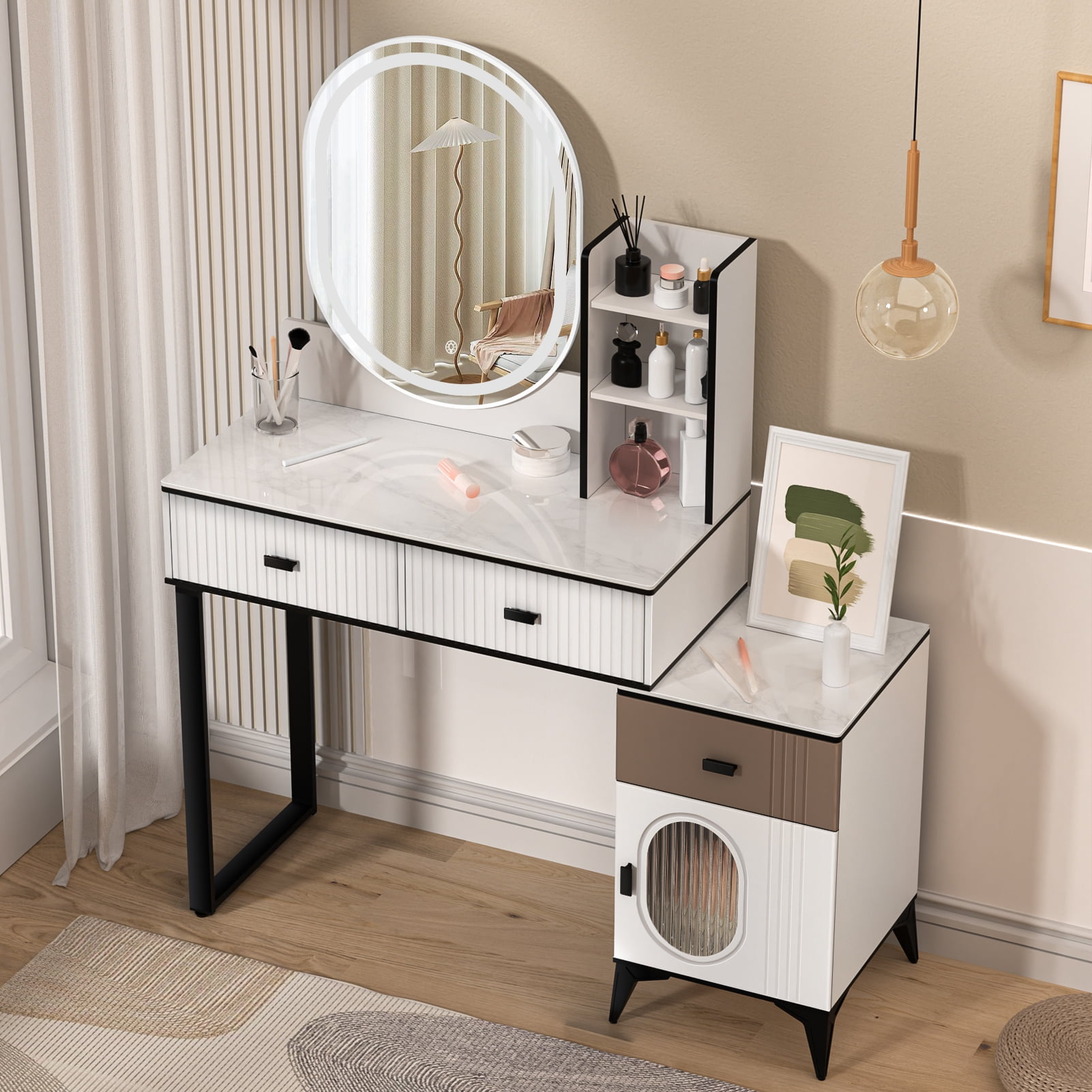 Vanity Desktop StarBay Makeup Vanity Modern Vanity Table Large Vanity Desk with ...