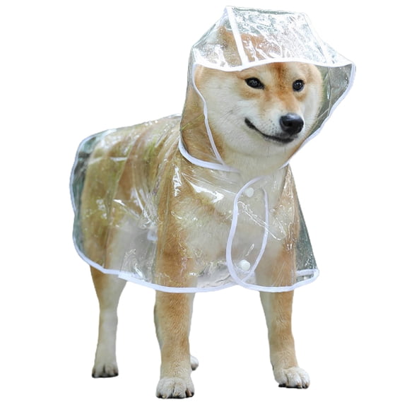 StarBay Pet Raincoat Transparent Snap Button Design Hooded Minimalistic Adjustable Windproof Soft Dog Rainwear Pet Rain Gear Rain Supply