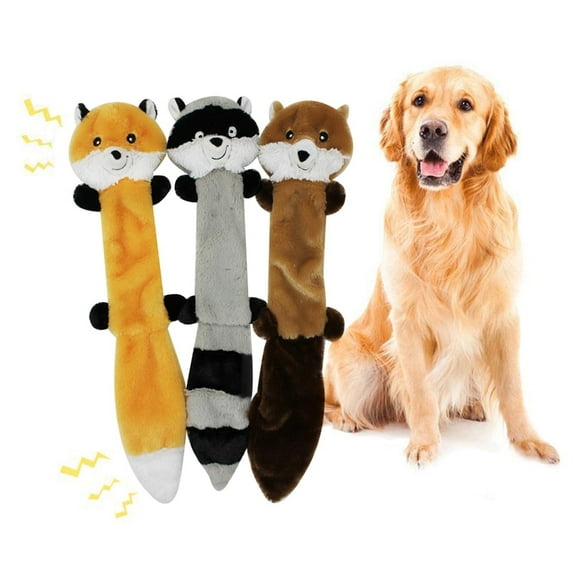 StarBay Plush Doll Pet Dog Cats Puppy Cute Squirrel Raccoon Plush Squeaky Play Bite Toy