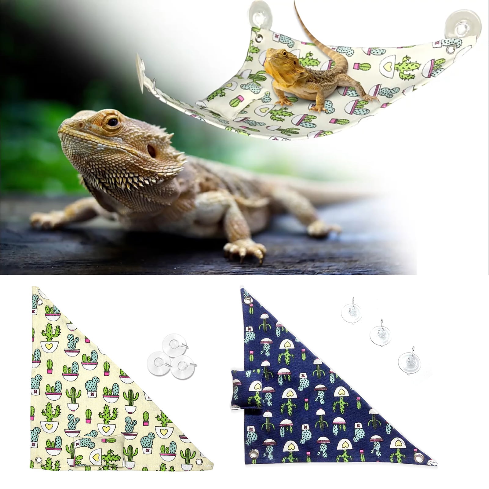 StarBay Reptile Hammock with Suction Cups, Cute Print Canvas Blanket ...