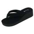 thumbnail image 1 of StarBay Women's Comfort Platform Thong Wedges in Black, 1 of 2