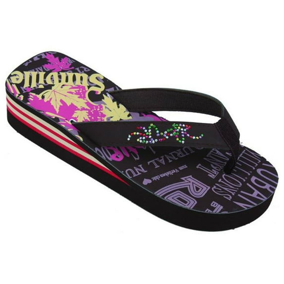 StarBay Women's Graphic Print Comfort Platform Wedges in Brown