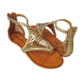 thumbnail image 1 of StarBay Women's Metallic Gold, Back Zipper Thong Flat Sandals, 1 of 3