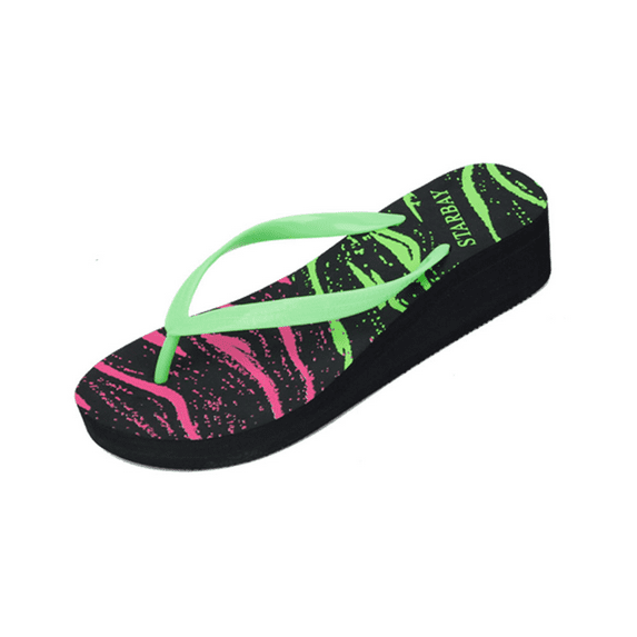 StarBay Women's Neon Waves Platform Wedges in Electric Jungle