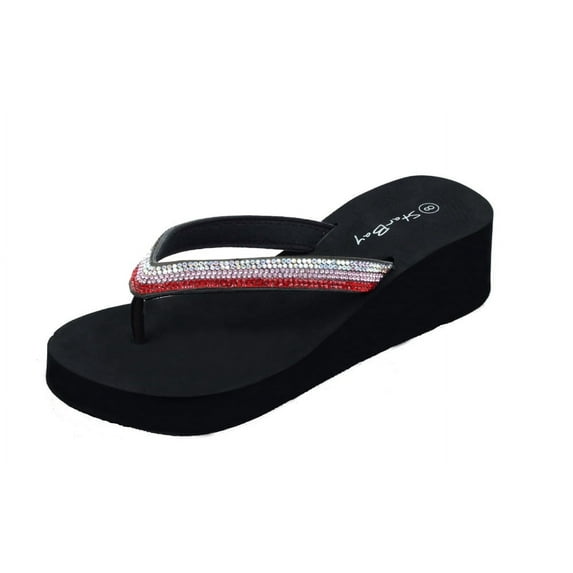 StarBay Women's Shimmering Diamonds Wedge Sandals
