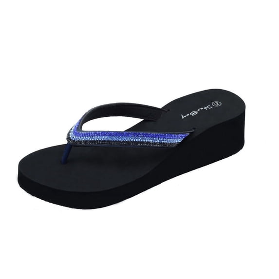 StarBay Women's Shimmering Diamonds Wedge Sandals