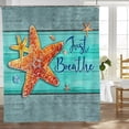 thumbnail image 1 of StarBeach Shower Curtains 3D Seashell Ocean Theme Waterproof Polyester Fabric Bathroom Decor with Bathtub Curtains, 1 of 5