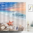 thumbnail image 1 of StarBeach Shower Curtains 3D Seashell Ocean Theme Waterproof Polyester Fabric Bathroom Decor with Bathtub Curtains, 1 of 5