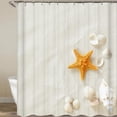 thumbnail image 1 of StarBeach Shower Curtains 3D Seashell Ocean Theme Waterproof Polyester Fabric Bathroom Decor with Bathtub Curtains, 1 of 5