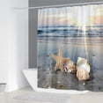 thumbnail image 1 of StarBeach Shower Curtains 3D Seashell Ocean Theme Waterproof Polyester Fabric Bathroom Decor with Bathtub Curtains, 1 of 5