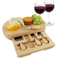 thumbnail image 1 of StarBlue Cheese Board Set with 4 Knives and Slide Out Drawer, Large Oak Wooden Cheese and Platter Cutting Serving Plate Tray, Best for housewarming and birthday gift Medium, 1 of 4